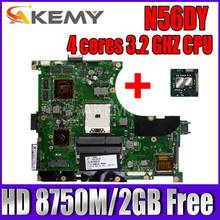Para ASUS N56V N56VB N56V N56VJ N56VV placa base para ordenador portátil 100% trabajo original HD 8750M/2GB libre 4 núcleos 3,2 GHZ CPU 2024 - compra barato