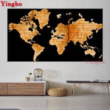 Grande diy 5d pintura diamante abstrato preto do vintage nota musical mapa do mundo bordado quadrado completo/broca redonda mosaico decoração da arte 2024 - compre barato