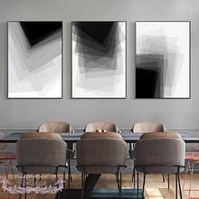 Pintura abstrata preta branca de bloco fantasma, poster moderno, minimalista, em tela, pintura geométrica, para parede, arte, imagem de moda nórdica 2024 - compre barato