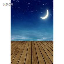 Laeacco луна звезды деревянный пол дети фотографии фоны индивидуальные фотографические фоны для фотостудии 2024 - купить недорого