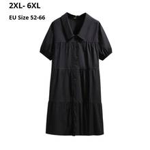 Vestido de mangas curtas feminino, plus size, 6xl, 5xl, 4xl, 3xl, 2xl, para verão, elegante, preto, roupa para mulheres, slim, vestido para mulheres 2024 - compre barato