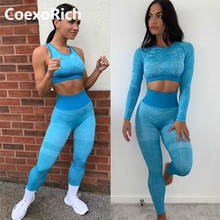 Conjunto de sujetador deportivo para mujer, chándal sin costuras, ropa de gimnasio, traje de Yoga, Top corto de camuflaje, Leggings para correr, ropa deportiva de entrenamiento 2024 - compra barato