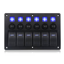 Waterproof Marine Boat Switch Panel 12V 6 Gang Car Led Rocker Switch Panel Circuit Breaker With Stickers 2024 - buy cheap