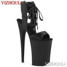 23 cm high heel boots, sexy fish mouth, bare thin strap decorative boots, 9 inch thin heel fashionable ankle boots 2024 - buy cheap