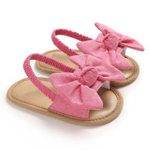 Sandalias antideslizantes transpirables con lazo para niñas, zapatos de verano para recién nacidos a 15 meses, zapatos de suela blanda para niños pequeños, novedad 2024 - compra barato