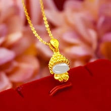 Korean Fashion Sand Gold Buddha Pendant without Necklace Chain for Women Children Jade Jewelry Trendy Girl Boys Birthday Gifts 2024 - buy cheap