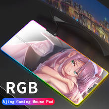 Alfombrilla de ratón Kawaii de Anime Zero Two RGB, alfombra grande de Darling In The Franxx, alfombrilla de escritorio ligera para ordenador, alfombra con retroiluminación LED 2024 - compra barato