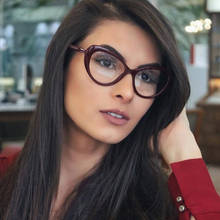 2021 New Fashion Sexy Wine Red Transparent Glasses Women Vintage Cat Eye Frame Eyeglasses Female Spectacles Oculos Feminino 2024 - buy cheap