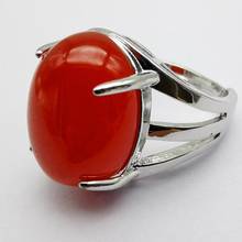 Luck Red Jad e Камень Овальный бисер драгоценный камень кольцо ювелирные изделия Размер 8-9X272 2024 - купить недорого