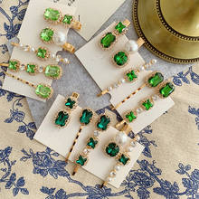 Korea Vintage Emerald Hairpins Geometrical Rhinestones Hair Clips For Women Girls Barrettes Hair Accessories 2024 - buy cheap