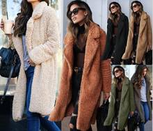 Inverno falso casaco de pele feminino quente plus size teddy bear casaco preto outono casual longo casaco feminino 2024 - compre barato