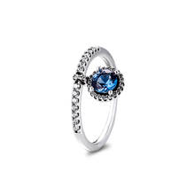 Кольцо CKK, висящее, круглое, синее, Женское кольцо из стерлингового серебра 925 пробы, Серебряное ювелирное украшение для свадьбы и помолвки 2024 - купить недорого