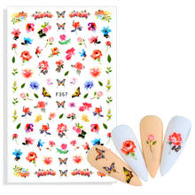 3D Nail Sticker Decals Fashion Butterfly Flowers Nail Art Decorations Stickers Sliders Manicure Accessories for Nails 2024 - buy cheap