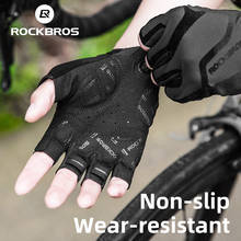 ROCKBROS Men's Cycling Gloves Half Finger Breathable Shockproof MTB Mountain Bicycle Gloves Summer Sports Fingerless Gloves 2024 - buy cheap