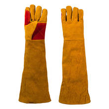 Welding Gloves Lined Leather Lengthened Fireproof Heat Resistant Work Gloves Protective Gears TB Sale 2024 - buy cheap