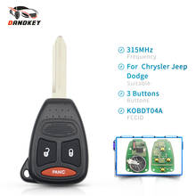 Dandkey 315mhz KOBDT04A Car Remote Key Fob 3 Buttons For Dodge Chrysler Jeep Dakota Durango Charger 300 Aspen Grand Cherokee 2024 - buy cheap