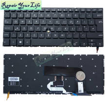 Клавиатура для ноутбука Asus Pro Advanced BU201 BU403UA BU403 UK, клавиатура с подсветкой, черная, новая, 0KNX0-2600UK00 MP-14B56GBJ5282 2024 - купить недорого