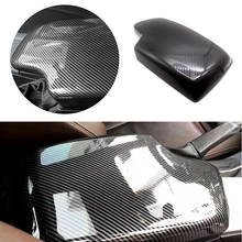Estilo do carro de carbono textura center console caixa apoio braço protetor capa para bmw série 3 f30 2013 2014 2015 2016 2017 2018 2024 - compre barato