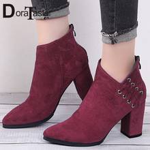 DORATASIA Big Size 35-43 New INS Hot Ladies Thick High Heels Bots Fashion Pointed Toe Ankle Boots Women Party Autumn Shoes Woman 2024 - buy cheap