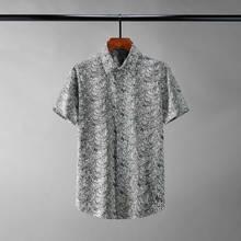 Minlgu-camisa con estampado de granos de pitones para hombre, camisa de manga corta de alta calidad, informal, ajustada, 4xl 2024 - compra barato