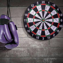 Alvo dartboard de 36.5cm e placa de dardo dupla face com 6 dardos de latão, equipamento fitness 2024 - compre barato