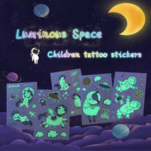 Luminous Temporary Tatoo Fake Tattoo Sticker Cartoon Astrospace Animal Tattoos  Hand Foot Tatto for Kids Children Girl Boy 2024 - buy cheap