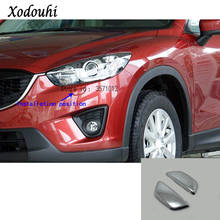 For Mazda CX-5 CX5 2013 2014 2015 2016 car body front head Light lamp clean wash frame stick ABS Chrome cover trim 2pcs/set 2024 - buy cheap