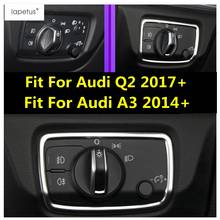 Аксессуары Lapetus подходят для Audi Q2 2017 - 2021 / A3 2014-2018, фары головного света, кнопка переключения лампы, рамка, молдинг, крышка, комплект, отделка 2024 - купить недорого