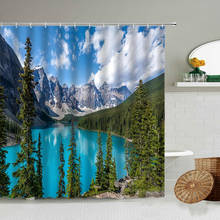 Blue Sky And White Clouds Natural Scenery Shower Curtain Landscape River Spring Bathroom Decoration Waterproof Polyester Screen 2024 - buy cheap