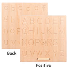 Placa de desenho alfabeto montessori de madeira, brinquedo, letra e número, alfabeto de capital, escrita, preshool 2024 - compre barato