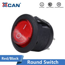 XCAN-Interruptor de palanca de balancín redondo, interruptor con botón de plástico para herramientas de Cerrajeros, botón de encendido/apagado, rojo y negro, Interruptor redondo 2024 - compra barato