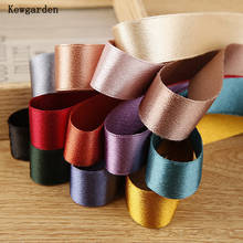 Kewgarden-Accesorios de costura de lazo para el pelo, cinta de seda brillante hecha a mano de 1,5 ", 1", 38 25 10mm, 10 yardas 2024 - compra barato