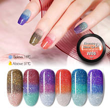 5ml*12pcs Kit CANN Thermo Glitter Gel Soak Off Nail Polish for Nail Art Temperature Change Color Change Gel Varnish kit 2024 - buy cheap