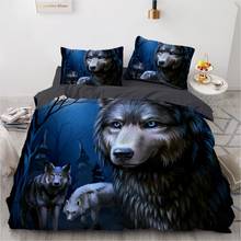 Black Bedding Sets 3D Wolf Duvet Quilt Cover Set Comforter Bed Linens Pillowcase King Queen Full Double Home Texitle 2024 - buy cheap
