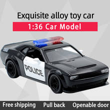 RMZ CITY 1:36 Challenger Police Toy Car Alloy Diecast Car Model Toy With Pull Back For Children Gifts Toy Collection 2024 - buy cheap