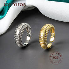 Real 925 Sterling Silver Rings For Women vintage strips gold color Engagement Rings Silver 925 Jewelry Anillos Mujer 2024 - buy cheap