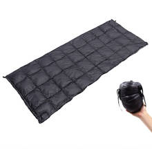 Ultraleve acampamento saco de dormir 195x75cm preto multifuncional adulto pato para baixo sacos de dormir para acampamento ao ar livre caminhadas viagem 2024 - compre barato