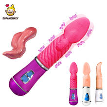 Vibradores rosqueados de língua av, vibrador feminino para estimulação de clitóris e ponto g, brinquedo sexual vaginal 2024 - compre barato