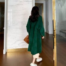 Heydress 2019 Autumn Women Solid faux fur Coat Lady Thick Outwear Winter warm Long Coat Female Elegant Green Overcoat 2024 - buy cheap