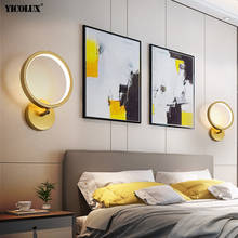 Luminária de parede led moderna, luminária de alumínio, redonda, dourada, preta, para sala de estar, estudo, quarto, iluminação para ambientes internos 2024 - compre barato
