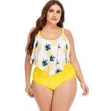 Plus Size 2 Piece Set Swimsuit Women High Waist Bikini Ruffled Bathing Suit Large Size Swimwear Swimming Suit for Women Bikinis 2024 - buy cheap
