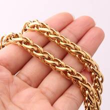3/4/5/6/7mm Real Stainless Steel Mens Chains Necklace Gold color Filled Rope Curb Link Necklace/Bracelet Hip Hop Womens Jewelry 2024 - buy cheap