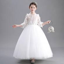 Elegante vestido de noche de malla para niñas, vestido de princesa de pasarela, boda, fiesta de cumpleaños, L141 2024 - compra barato