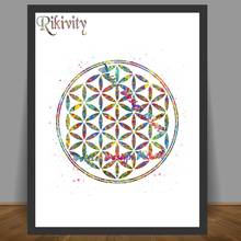 Rikivity Original Flower of Life Sacred Poster Prints Religion Wall Art Pictures Modern Canvas Painting Home Decoration Gifts 2024 - buy cheap