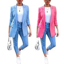 Plus Size Women Blazer Coat Autumn Fashion Office Lady Solid Color Blazer Long Sleeve Suit Jacket 2019 2024 - buy cheap
