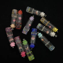 Mini pingente de garrafa de vidro transparente, 10 tamanhos de mini jarra de vidro de lótus para fazer brincos de joias diy 11x 41mm 2024 - compre barato