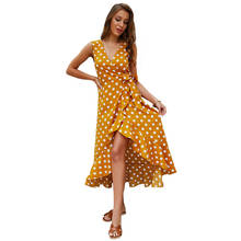 RYFIX New Boho Summer Beach Polka Dot Sleeveless Dress Sexy Lady Dress Women Casual V Neck High Waist  skirt Vestidos Y3037 2024 - buy cheap