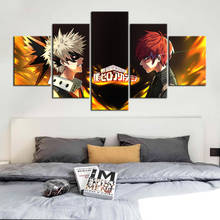 5 peça meu herói academia pintura em tela impressão hd pintura a óleo anime poster papel de parede decoração da sua casa arte adesivos presente aniversário 2024 - compre barato