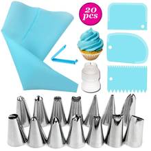 20Pcs/Set Piping-Nozzles Silicone Pastry Bag Kit Cake Decorating Tools DIY Icing Piping Cream Reusable Kitchen Accessories 2024 - buy cheap