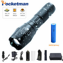 Pokectman T6/L2/V6 LED flashlight 5 Switch Modes Torch Zoomable Bicycle Light Waterproof Lamp with 18650 Battery 2024 - buy cheap